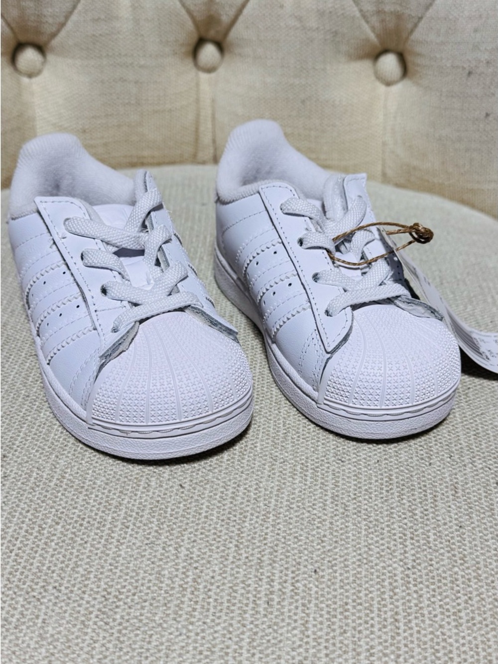 NWT Adidas SUPERSTAR II ELASTIC LACE SHOES in color White Size 6